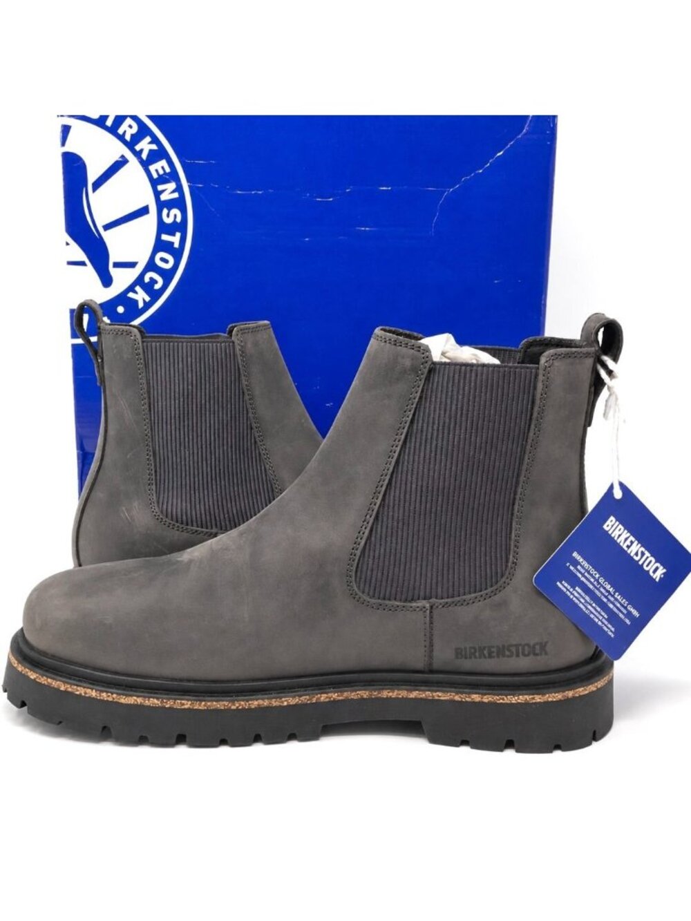 Gray Leather Chelsea Boots Womens 9 Men 7 EU 40 Birkenstock Highwood Regular Fit